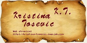 Kristina Tošević vizit kartica